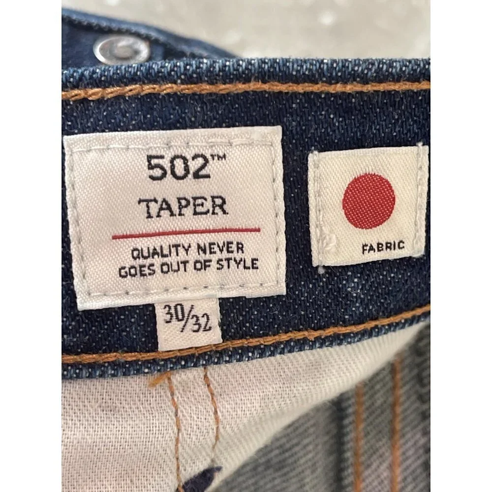 LEVI’S Taper 502 Stretch Jeans Mens Waist Sz 30 Dark Wash EUC
